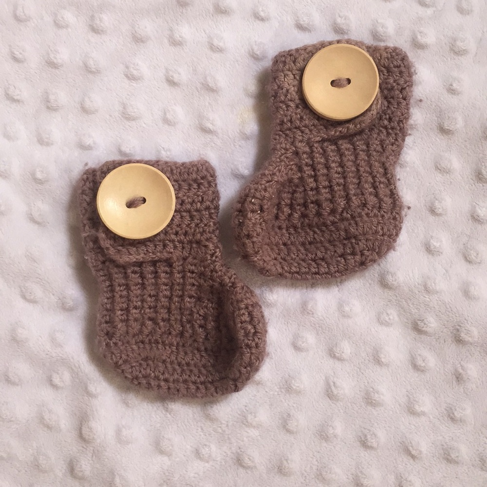 Crocheted baby booties